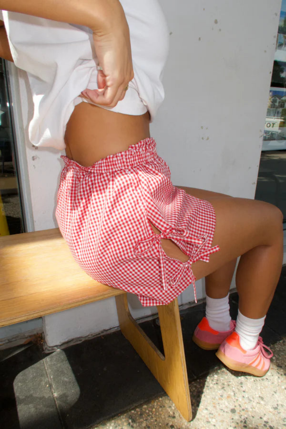 Janelle | Checkered Bow Shorts